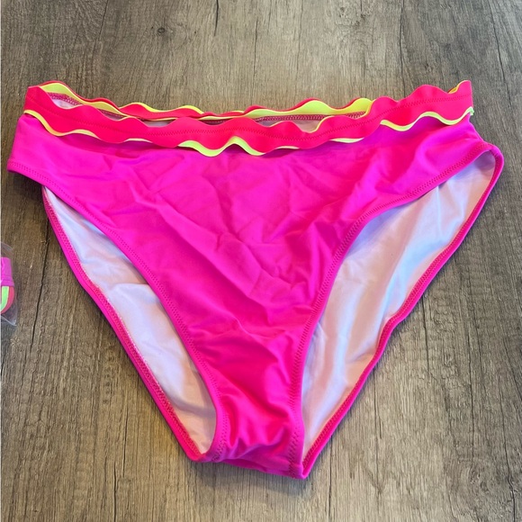 Pink and Yellow Ruffled Bikini Set - Picture 3 of 6